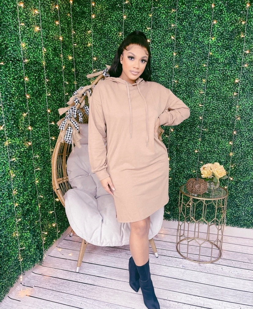 FRENCH TERRY HOODIE DRESS