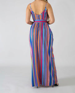 Stripe Maxi Dress w/Scarf